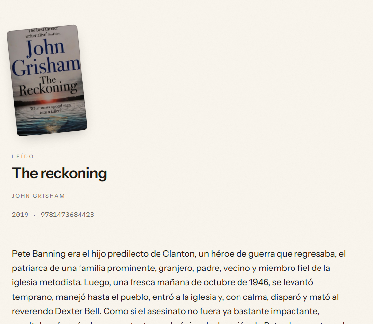 Ficha de un libro leído, con metadatos y traducción por IA